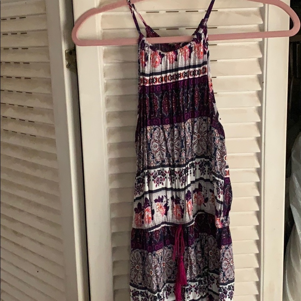 Purple print romper